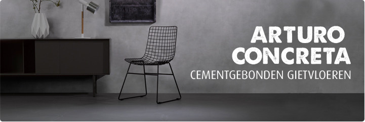 Arturo Concreta cementgebonden gietvloeren geven het interieur een stoere basis. Perfect te combineren met een industrieel in
